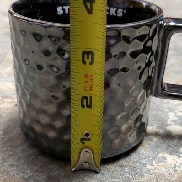 2019 Starbucks 12oz Cup Mug CERAMIC Coffee Tea Hot Cocoa Hammered Gunmetal - Picture 3 of 11